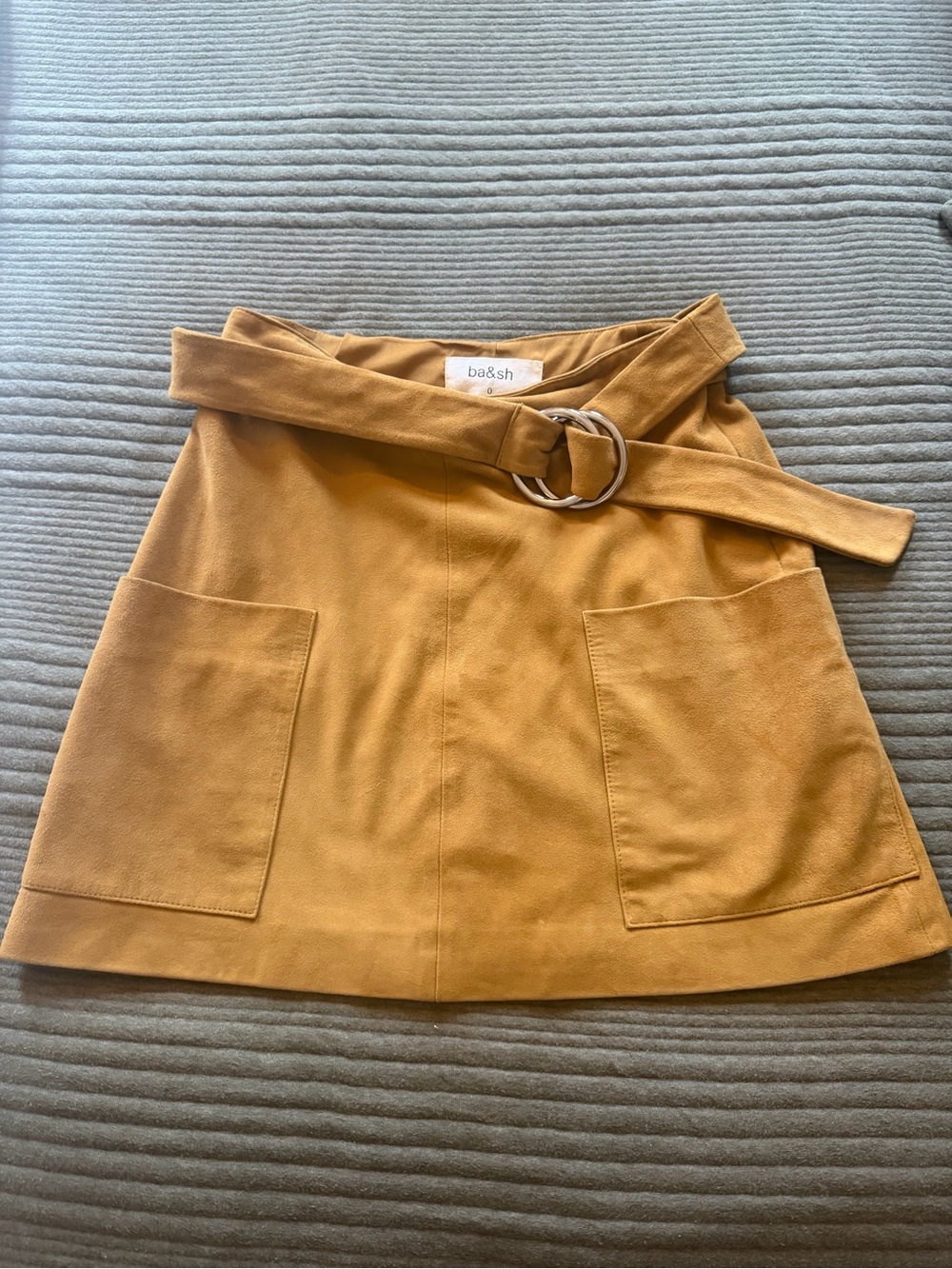 ba&sh suede mini skirt with belt | Size 0